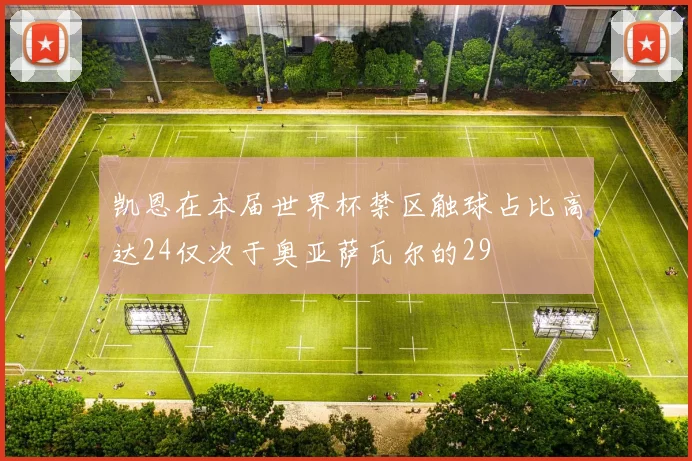 凯恩在本届世界杯禁区触球占比高达24仅次于奥亚萨瓦尔的29